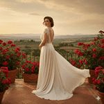 A stylish man in a black kurta and heavily gold-embroidered waistcoat or bandhgala jacket, posing against a carved stone pillar decorated with fairy lights in a festive Indian setting.