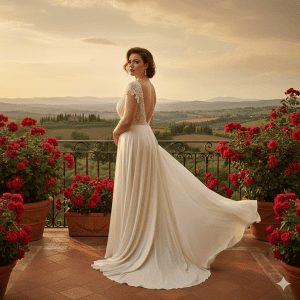 A stylish man in a black kurta and heavily gold-embroidered waistcoat or bandhgala jacket, posing against a carved stone pillar decorated with fairy lights in a festive Indian setting.