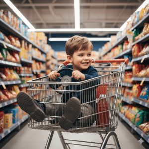 A rugged man in a brown leather jacket and jeans stands triumphantly on a cliff edge overlooking a vast, pristine blue mountain lake surrounded by snow-capped peaks under a sunny sky.