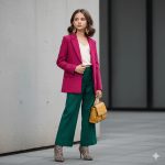 "Stylish young girl in elegant designer outfit posing for a vertical high-fashion photoshoot, with statement accessories, soft waves hairstyle, and subtle glamorous makeup, against a minimalistic urban background with natural lighting – professional 8k photography."